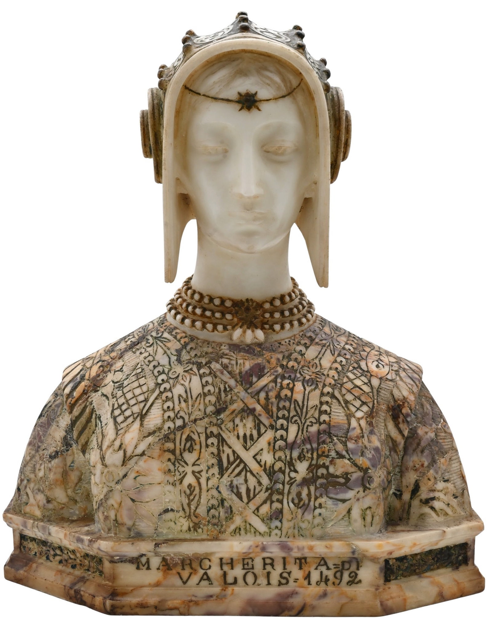 Attributed to Professor Aristide Petrilli (Italian 1868-1930) Marble Bust of Marguerita di Valois (1 of 6)