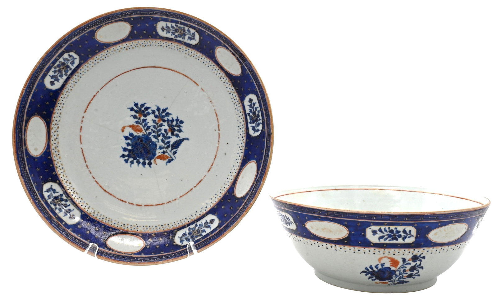 Chinese Export Porcelain Charger and Large Bowl (1 of 6)