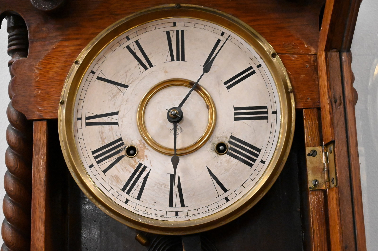Victorian Oak Regulator Wall Clock - 2
