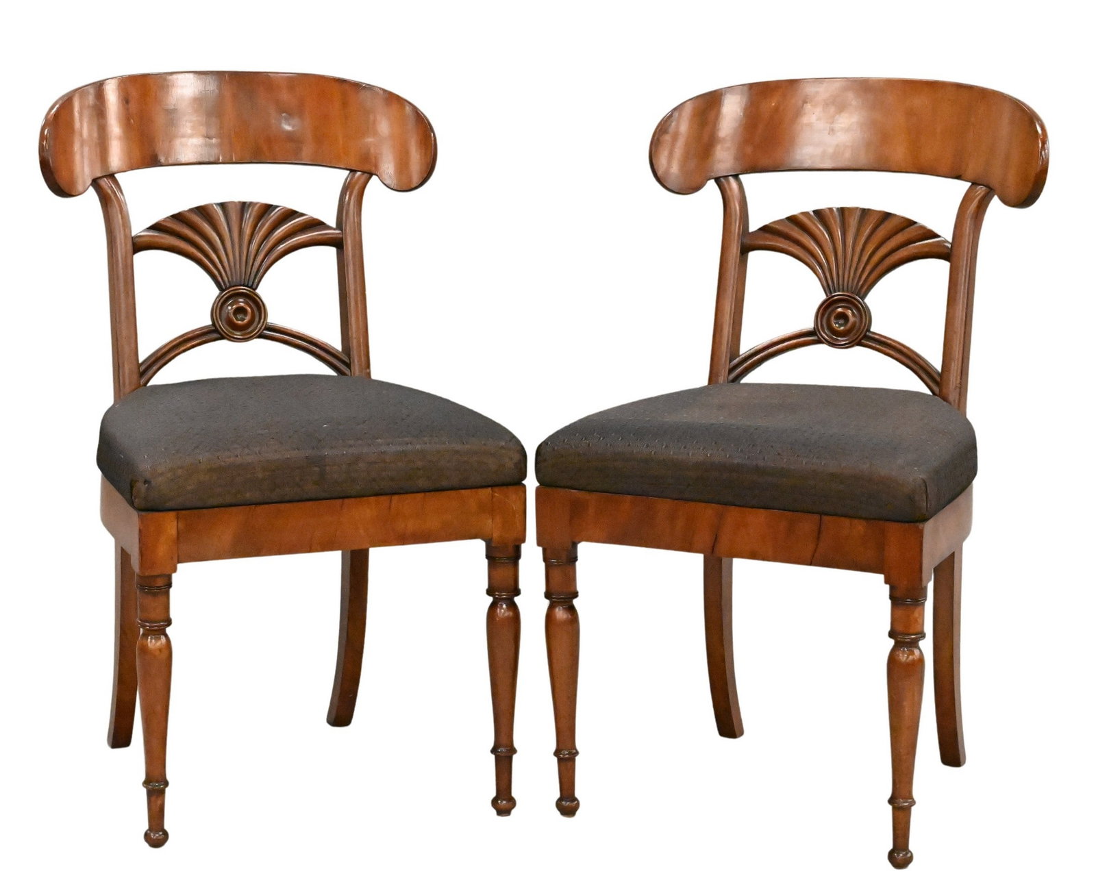 Pair of Biedermeier Mahogany Side Chairs (1 of 7)