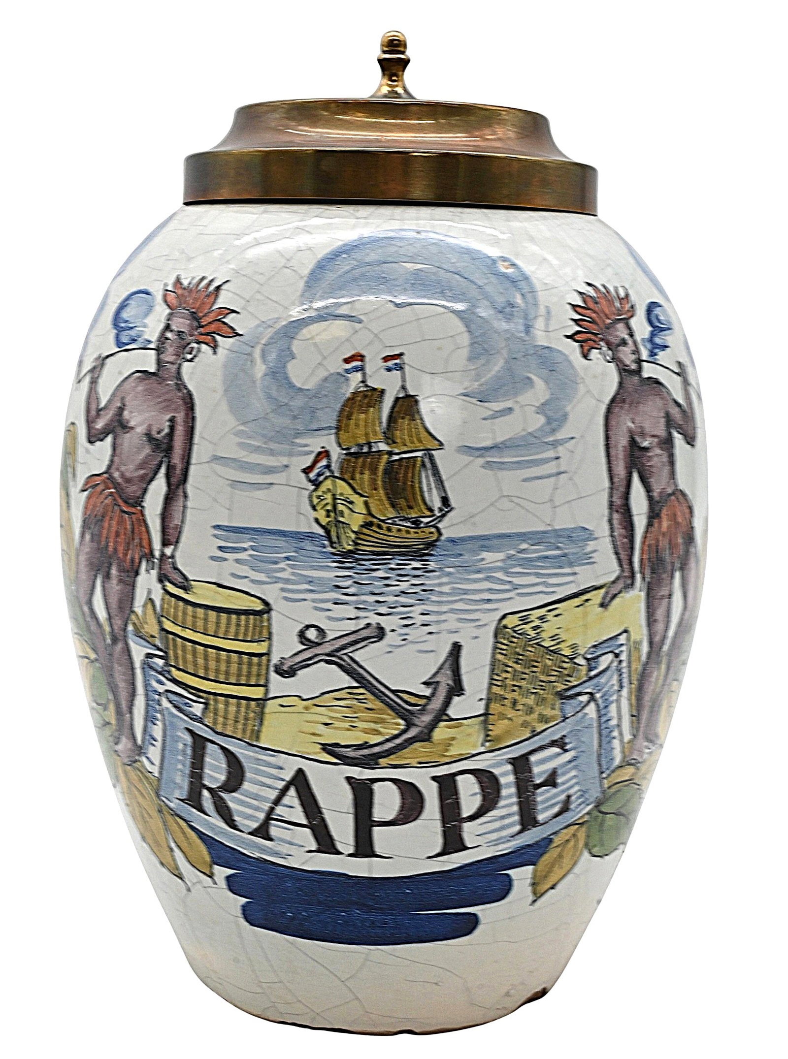 Dutch Delft Polychrome Faience Tobacco Jar "Rappe" 18th century (1 of 6)