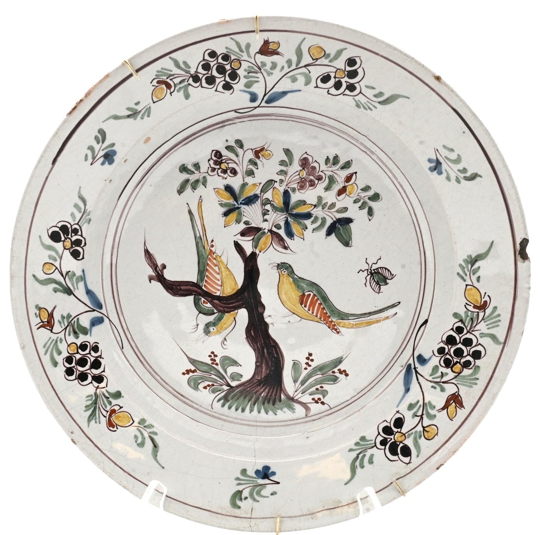 Dutch Delft Polychrome Faience Deep Charger, 18th century (1 of 4)