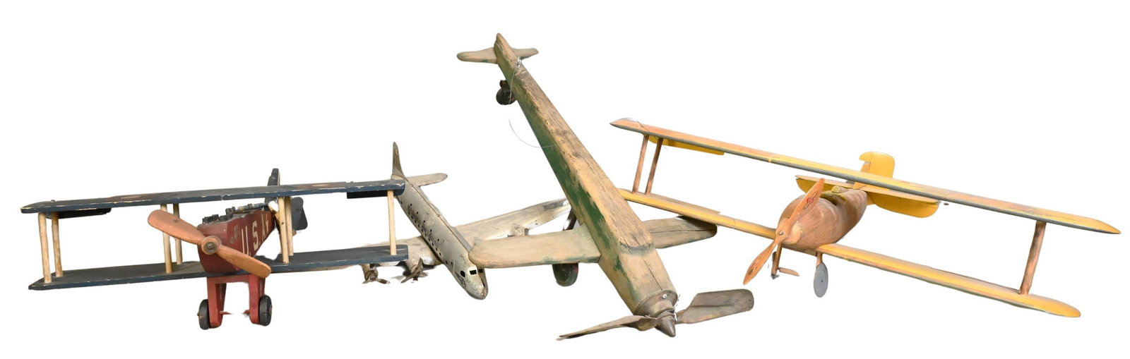 Four Large Folk Art Model Airplanes (1 of 5)