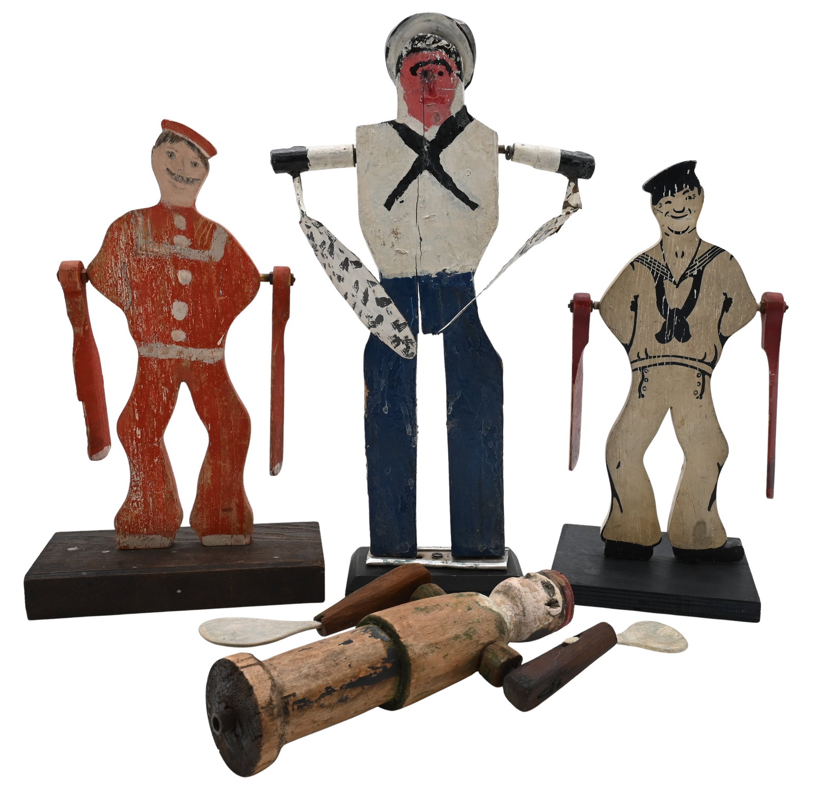 Four Folk Art Whirligig Sailor Figures (1 of 6)