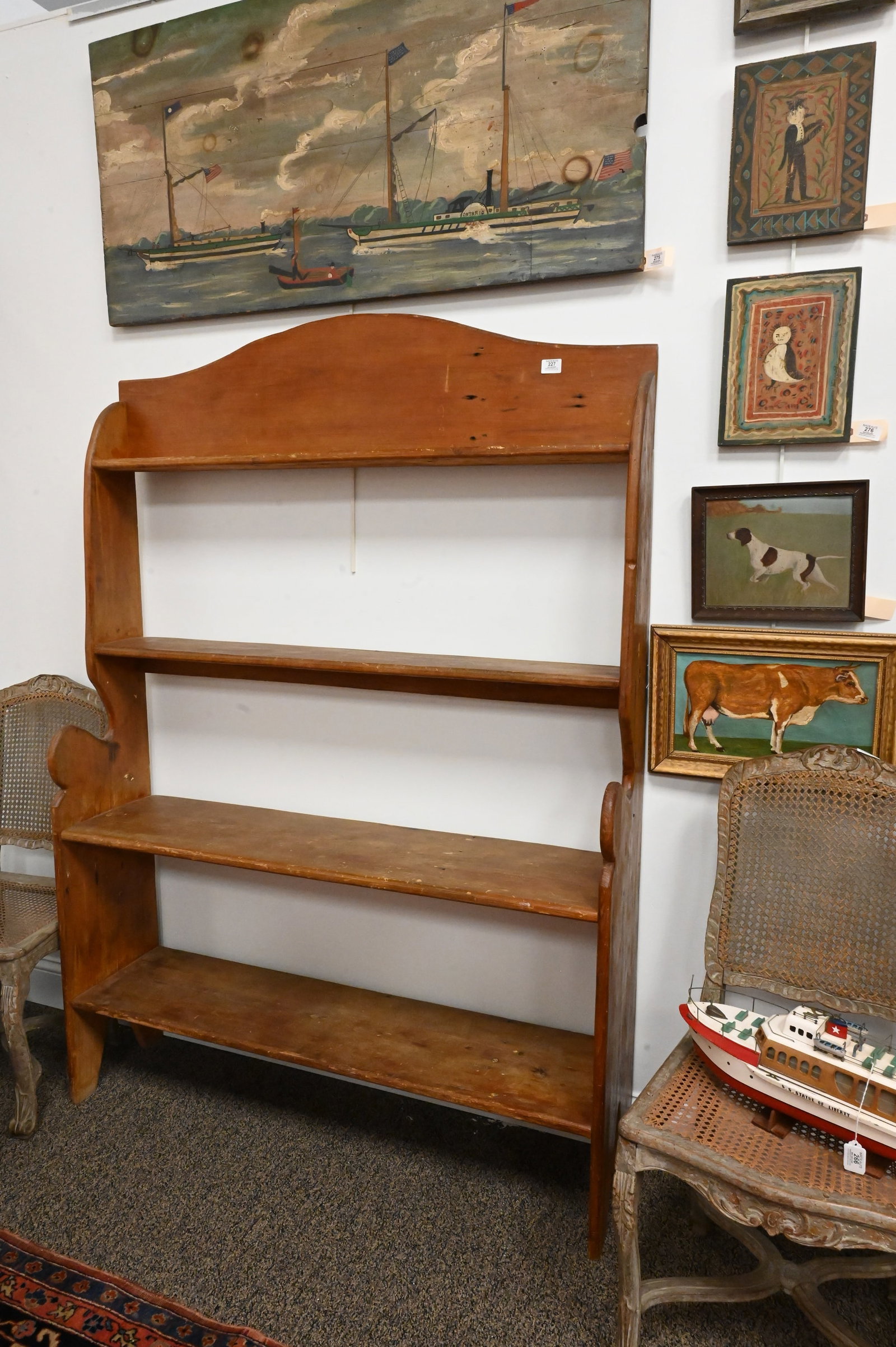 Primitive American Bootjack-End Shelf - 2