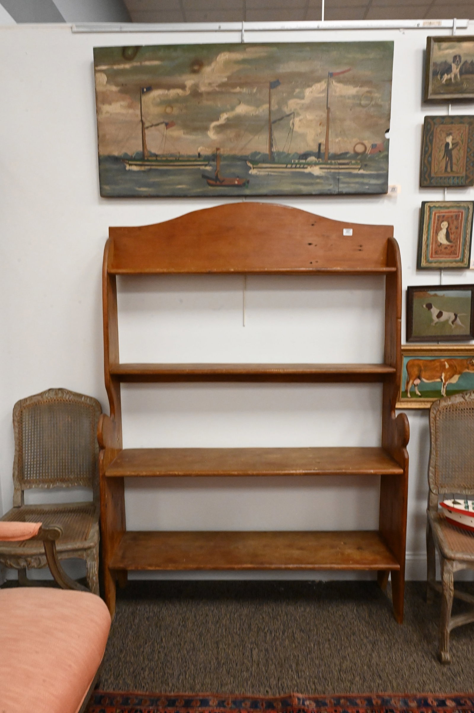 Primitive American Bootjack-End Shelf - 3