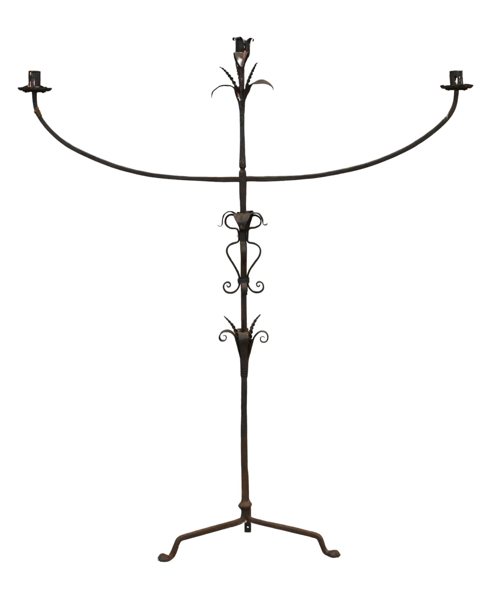 Iron Floor Candelabra: Iron Floor Candelabra height 55 inches, width 48 inches