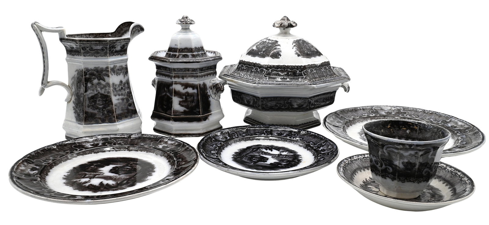 76 Piece Transferware Dinner Service (1 of 8)