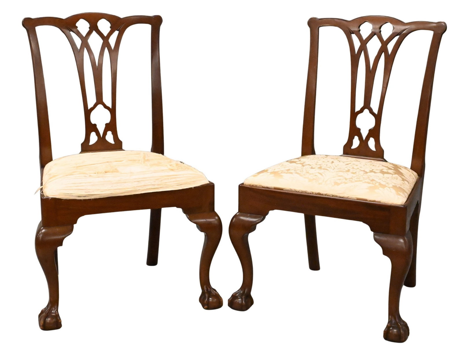 Pair of Chippendale Carved Mahogany Dining Chairs (1 of 6)