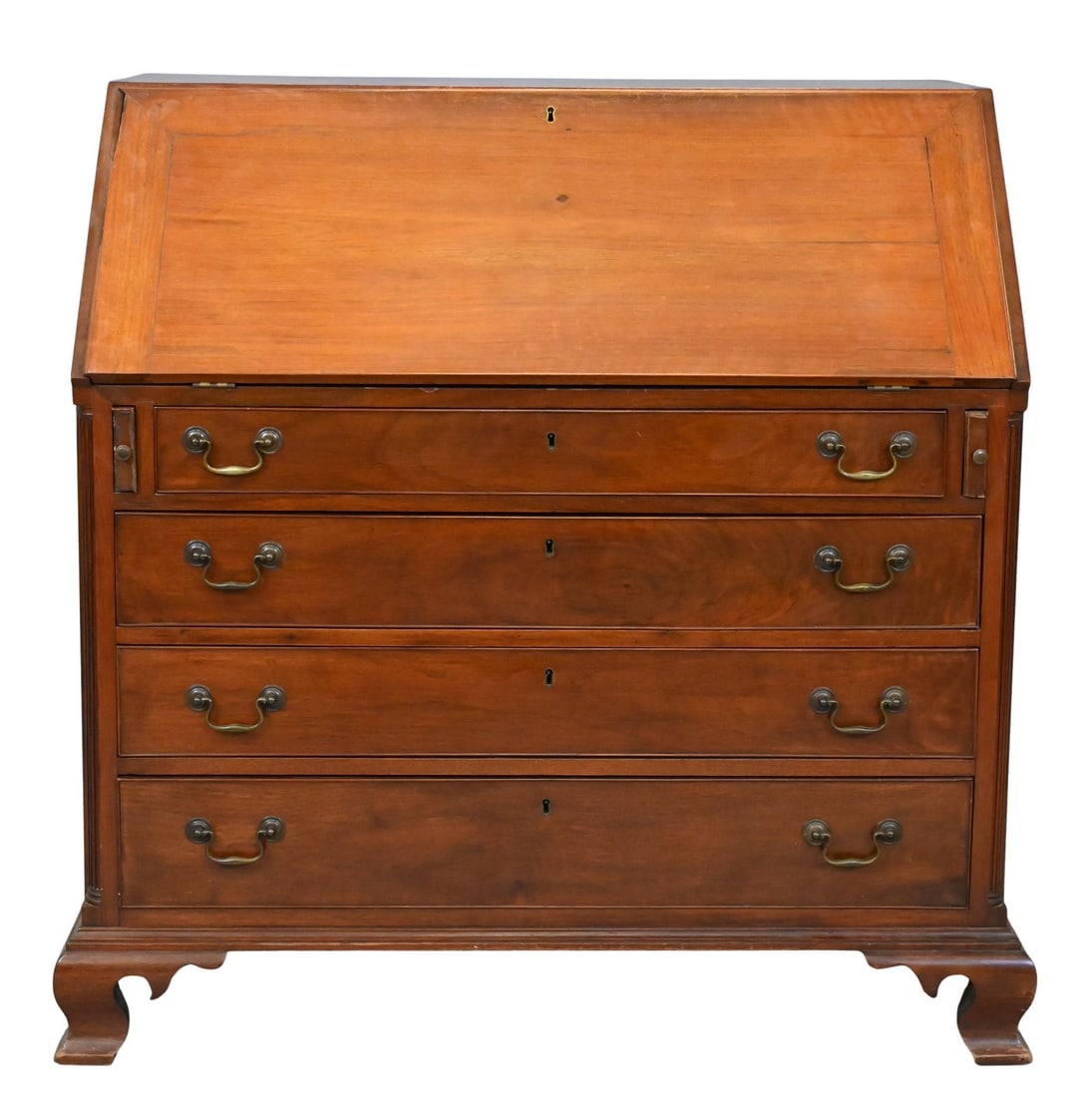 Walnut and Burlwood Chippendale Desk (1 of 5)