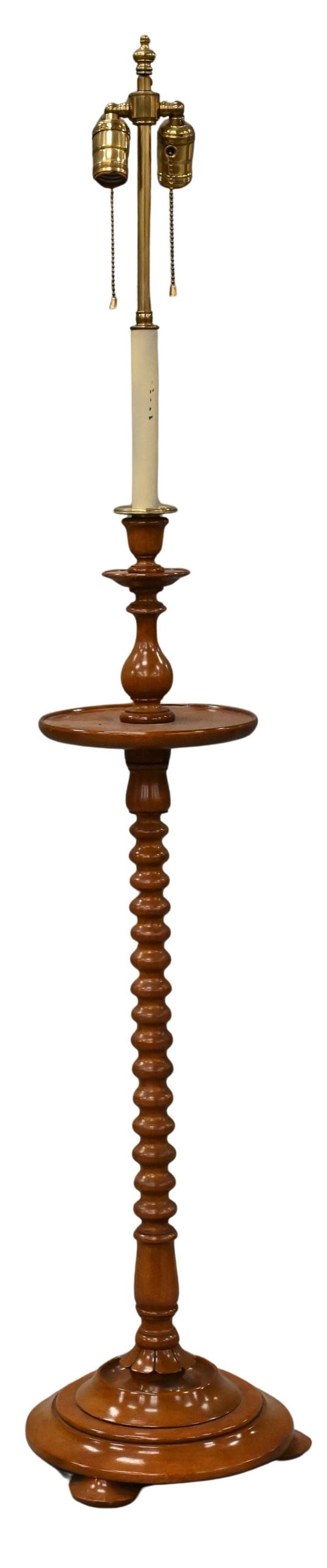 Wood Floor Lamp Spiral Shaft (1 of 5)