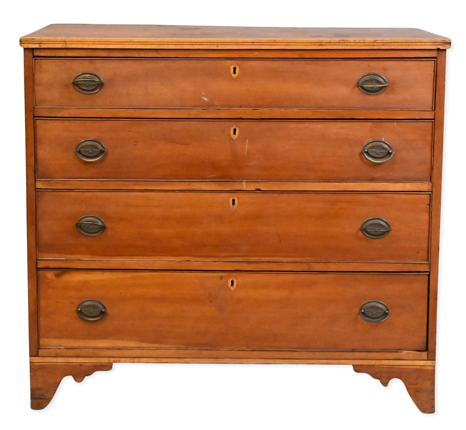 American Chippendale Maple and Tiger Maple Inlaid Chest of Drawers (1 of 5)