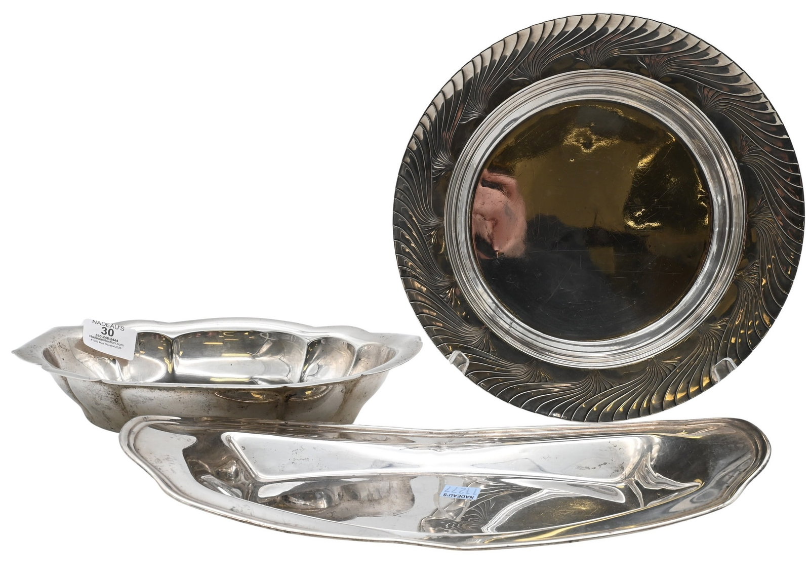 Three Piece Sterling Silver Tray Lot (1 of 6)