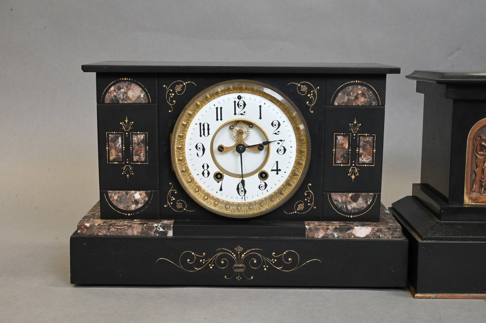 Two Slate Mantel Clocks - 2