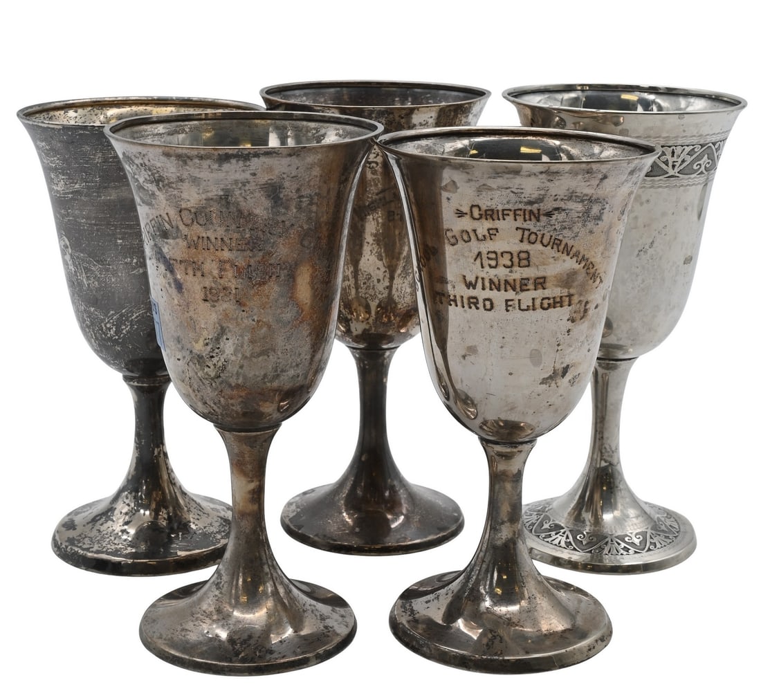 Five American Sterling silver Chalice Cups (1 of 5)