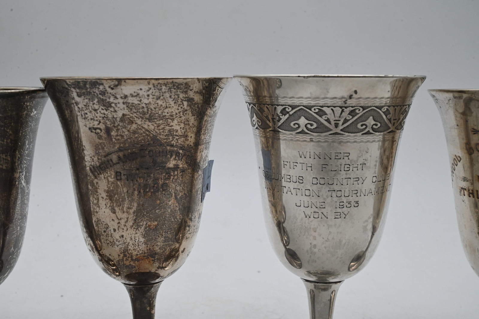 Five American Sterling silver Chalice Cups - 3