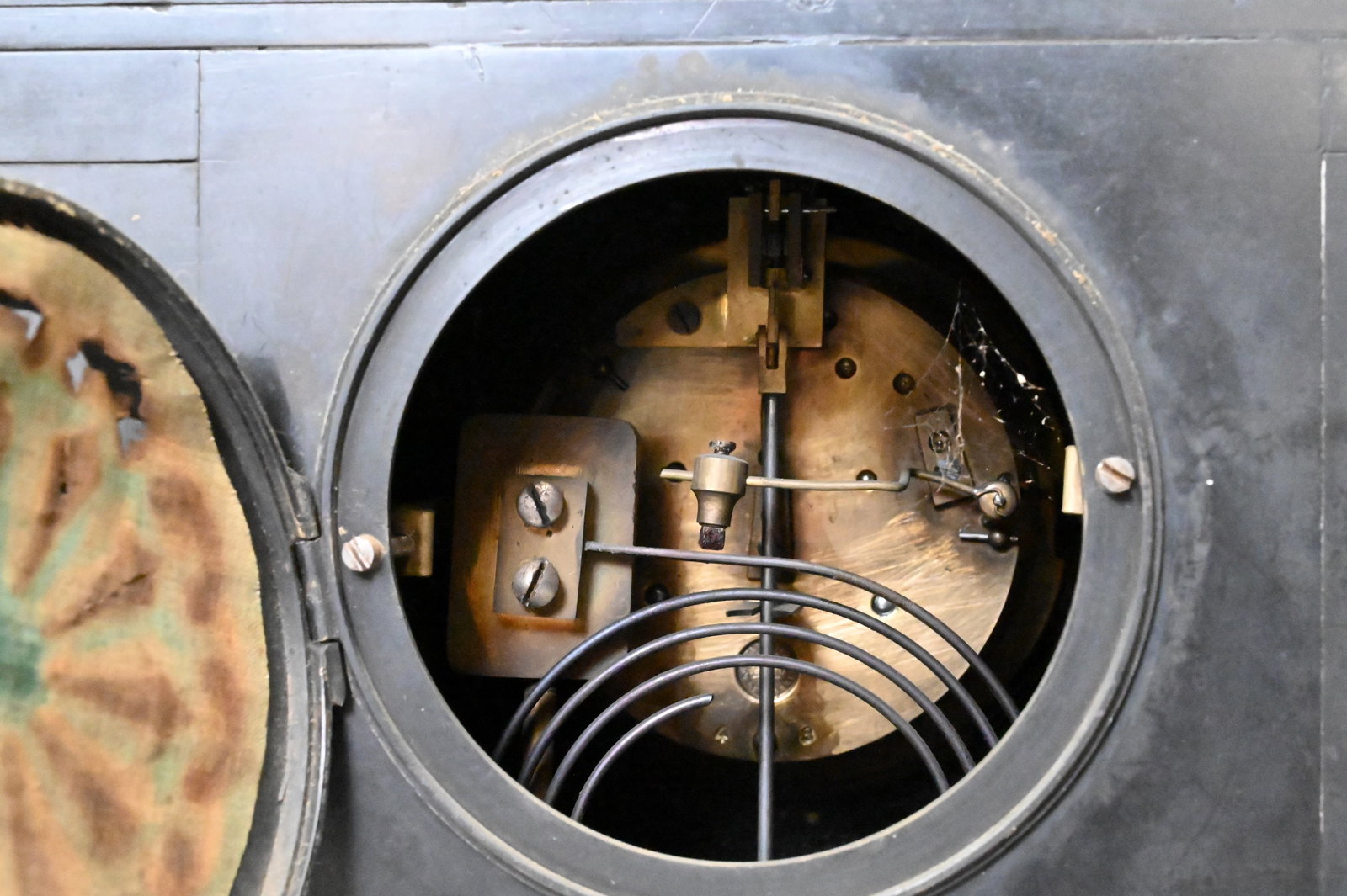 Two Black Slate Mantle Clocks - 4