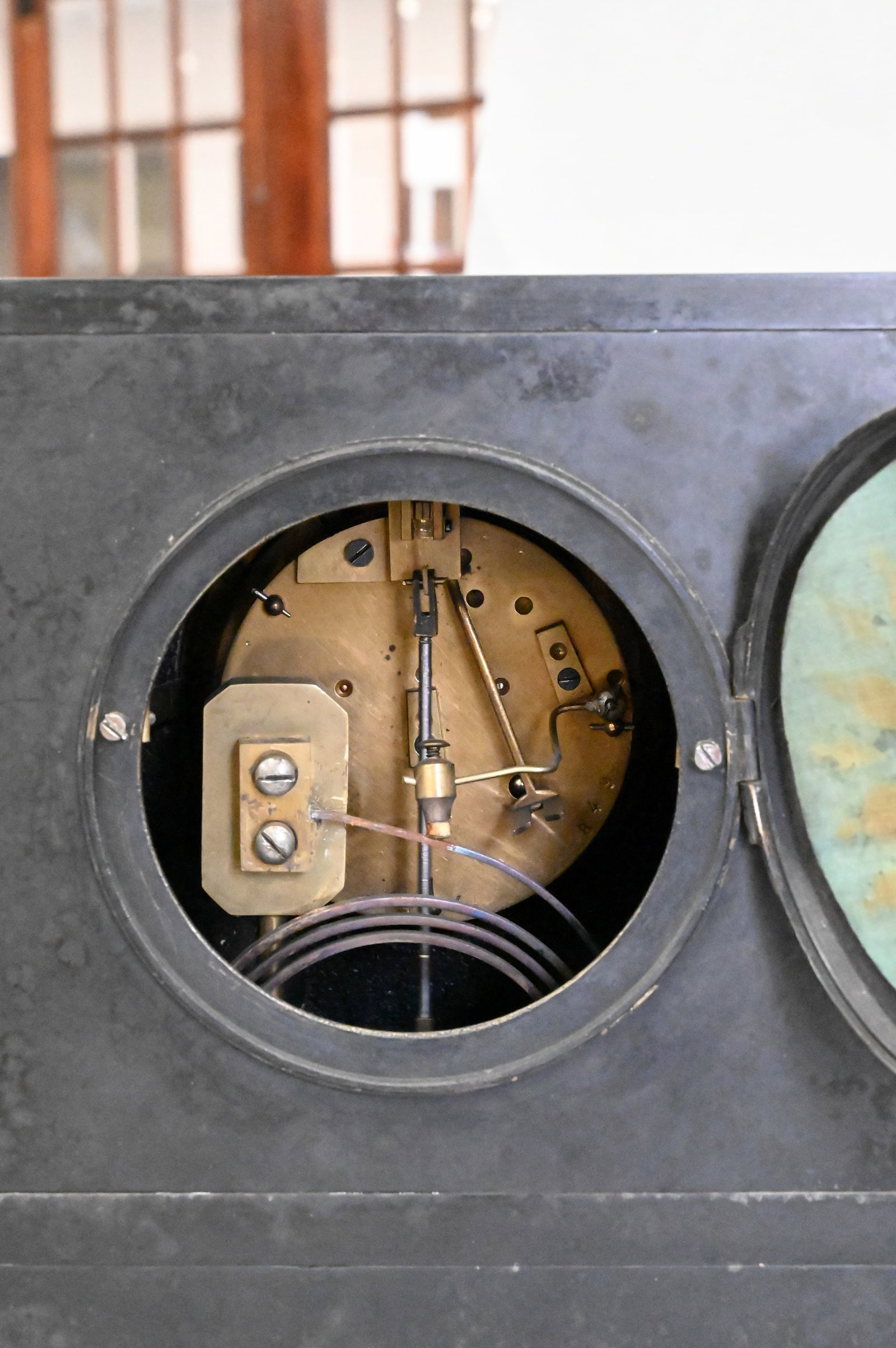 Two Black Slate Mantle Clocks - 5