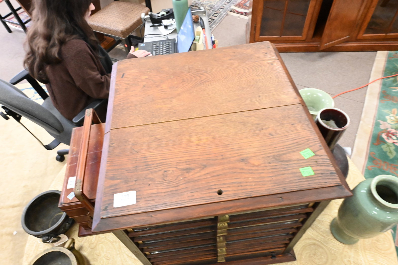 Victorian Oak Spool Cabinet - 3