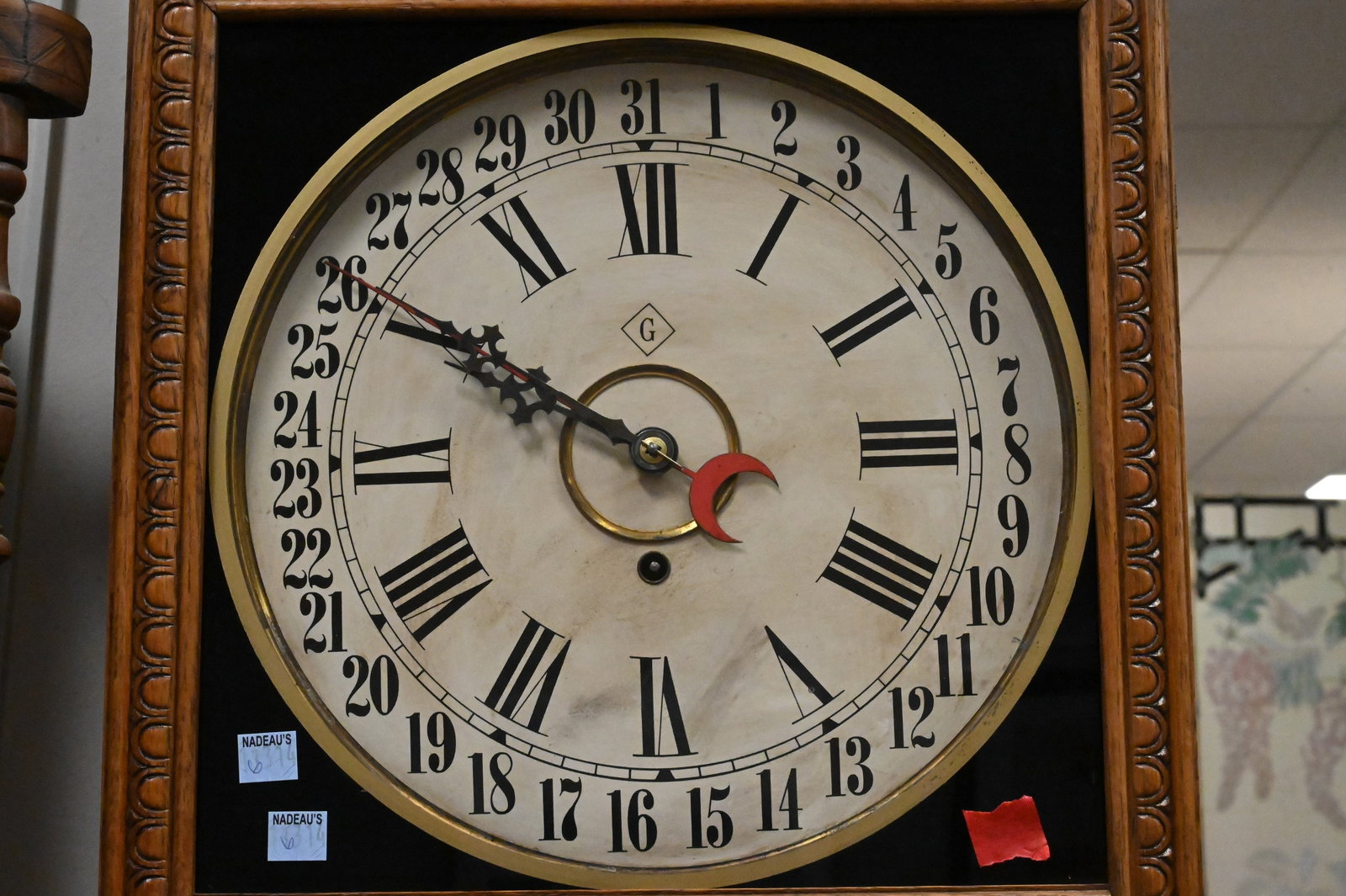 Calendar Oak Regulator Clock - 2