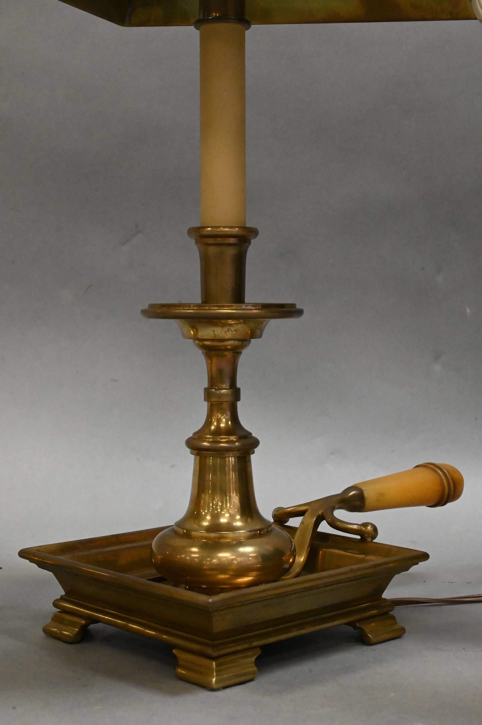Three Brass Candlestick Form Table Lamps - 3