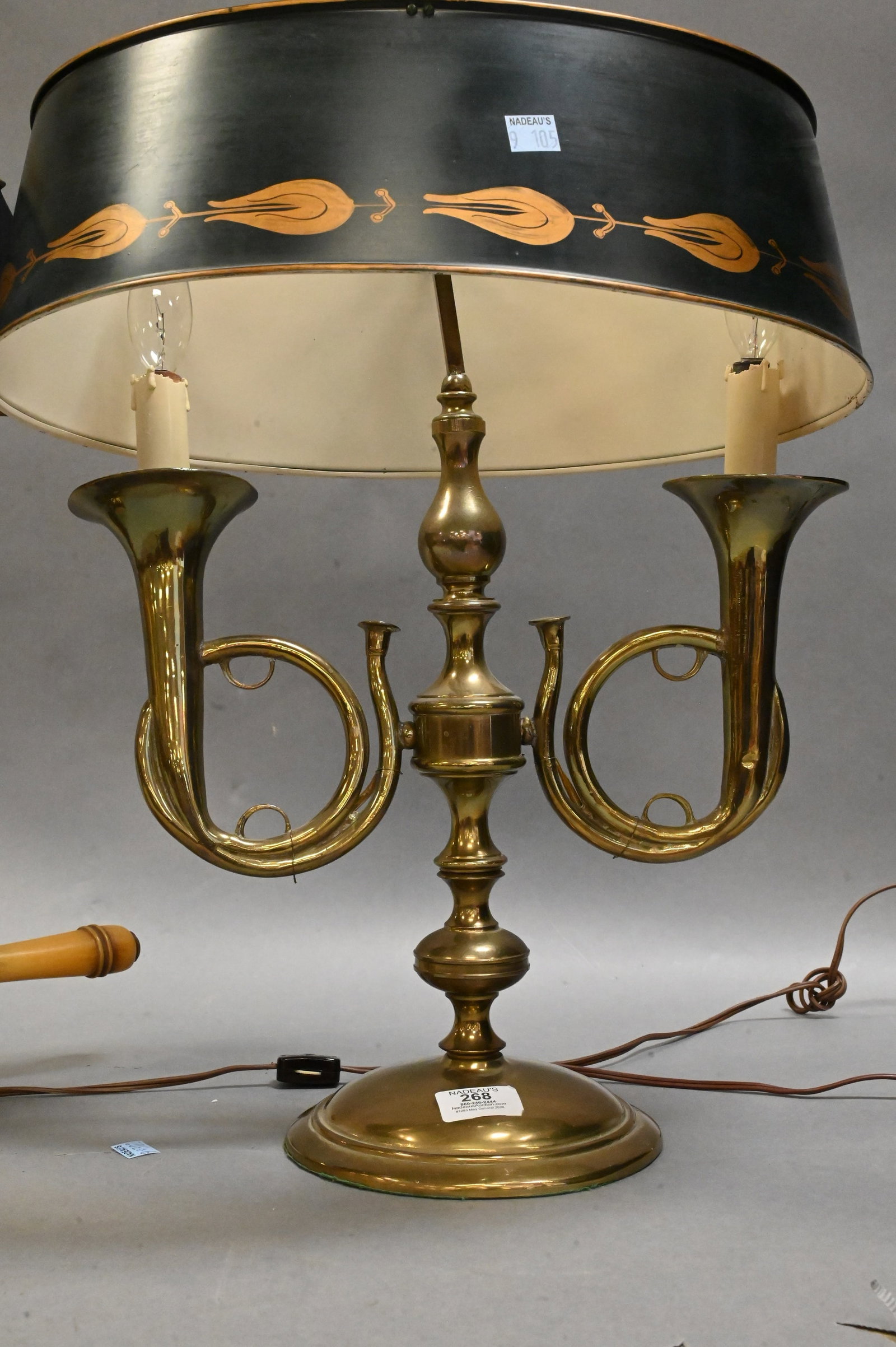 Three Brass Candlestick Form Table Lamps - 4