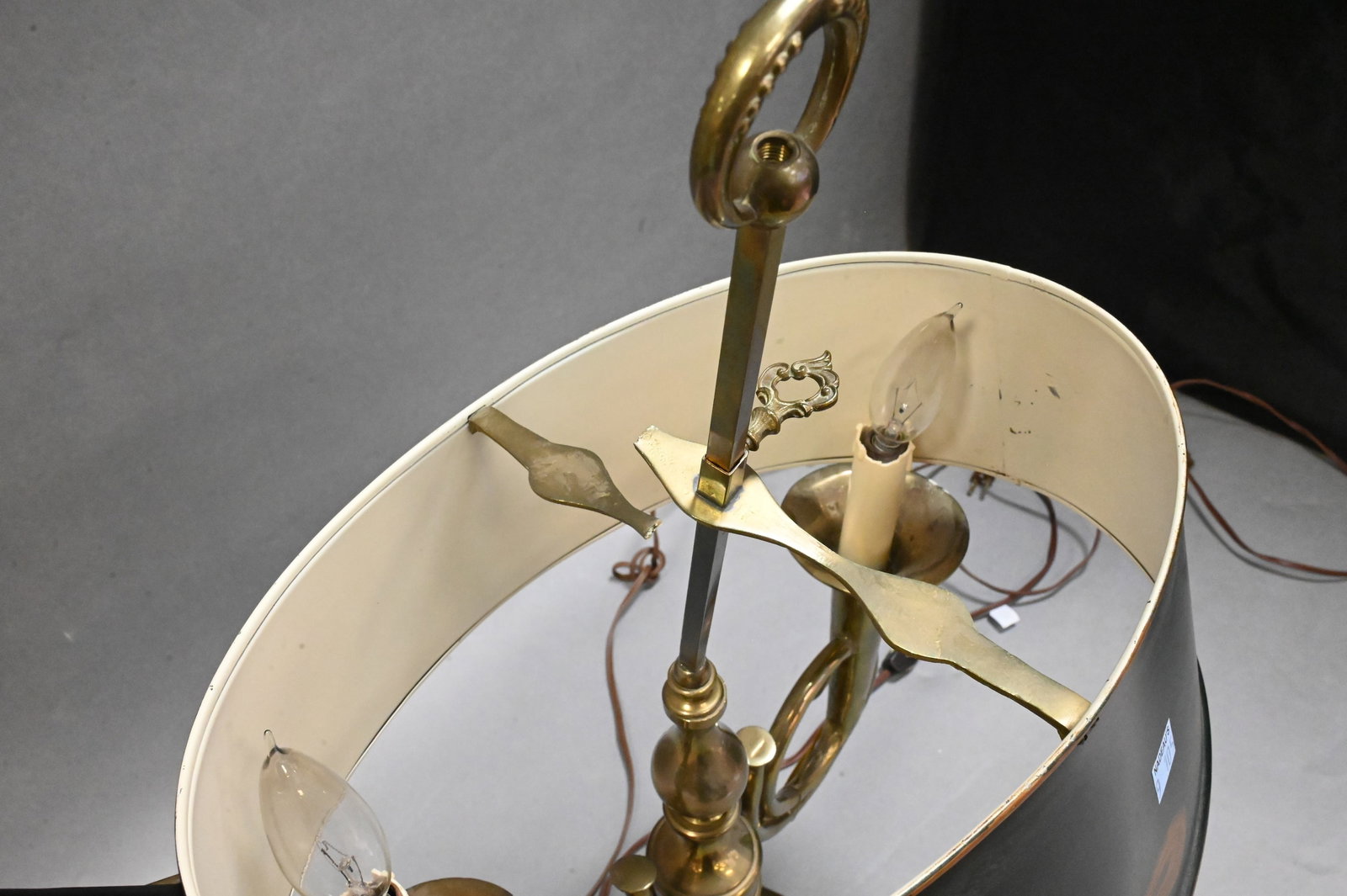 Three Brass Candlestick Form Table Lamps - 5