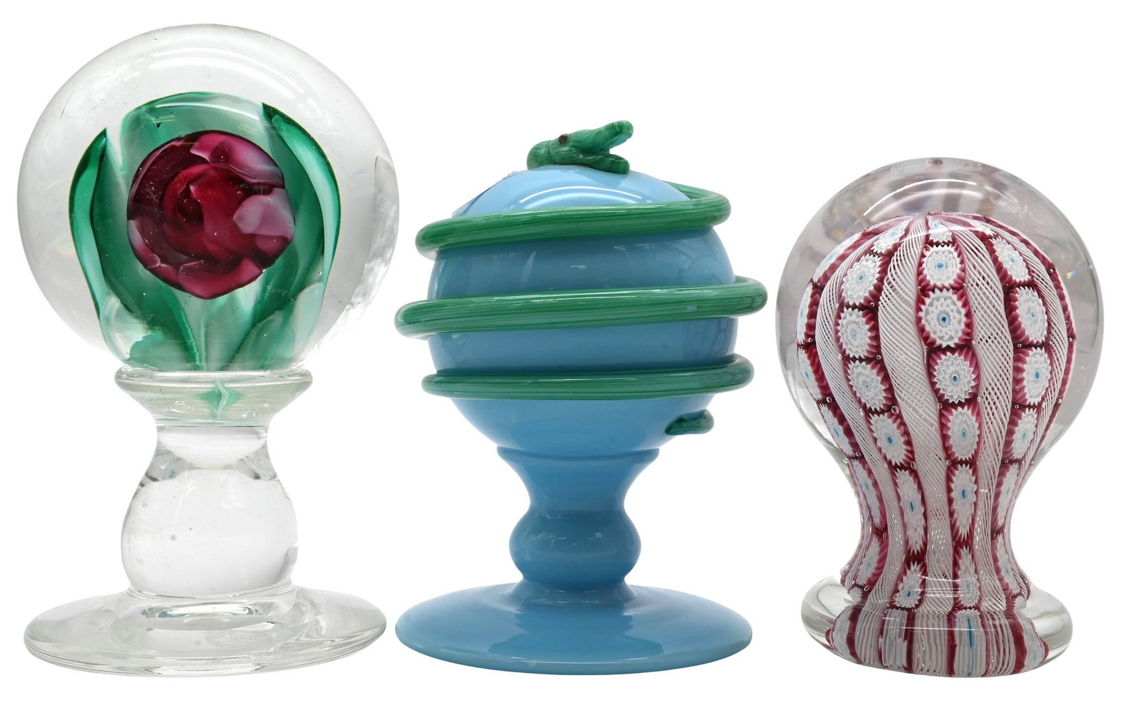 Six Art Glass Paperweights (1 of 6)