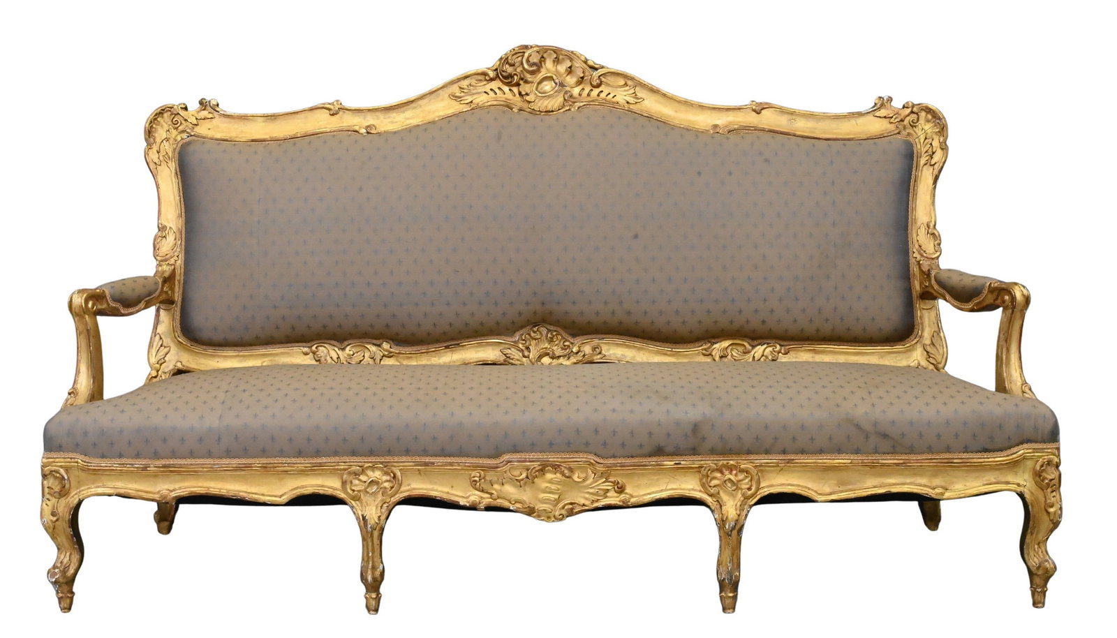 Louis XV Style Carved Giltwood Sofa (1 of 5)