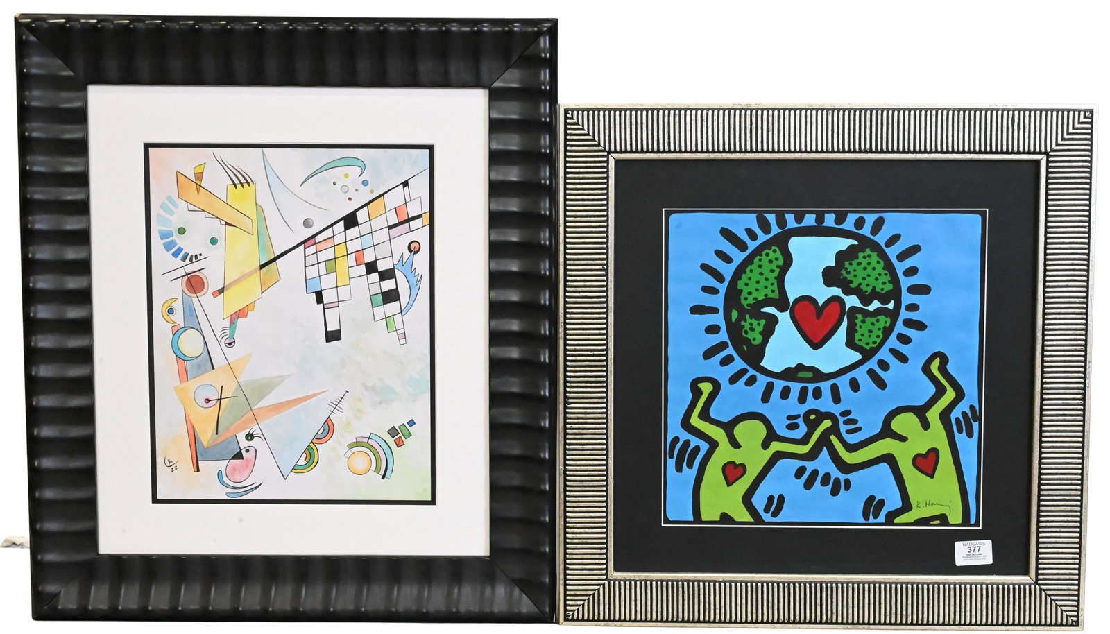Two Framed Compositions After Haring and Kandinsky (1 of 7)