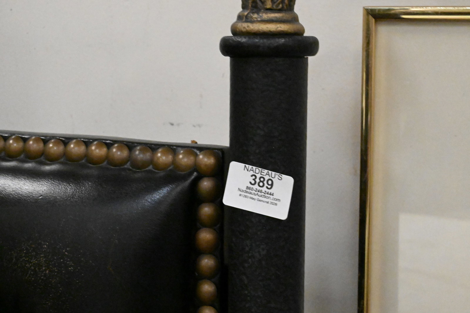 Leather Upholstered Queen Sized Bed - 5