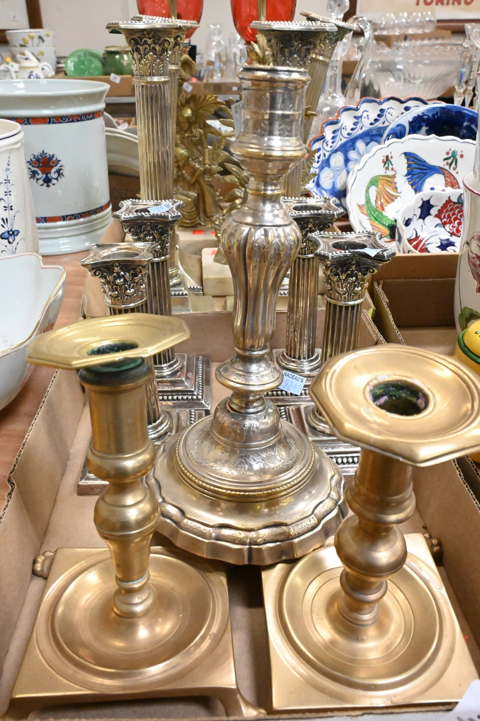 Nine Gorham and Other Silver Plated Candlesticks - 2