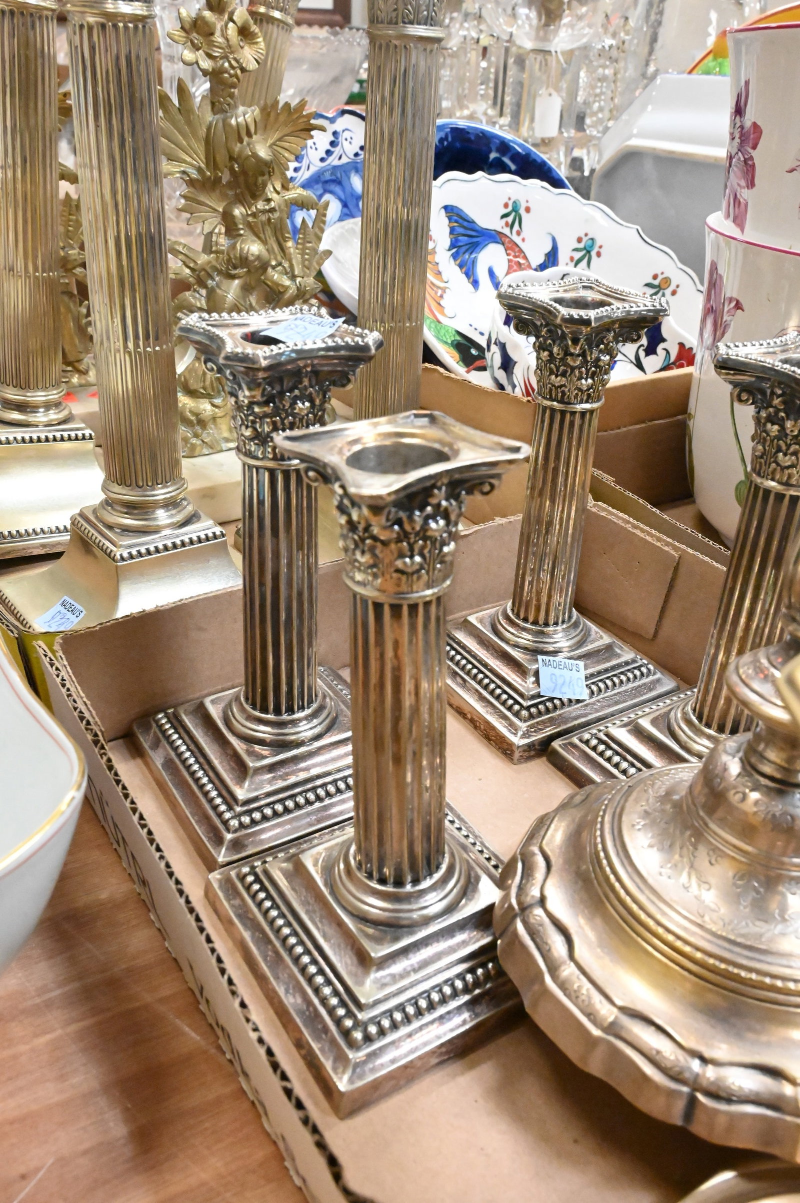 Nine Gorham and Other Silver Plated Candlesticks - 3