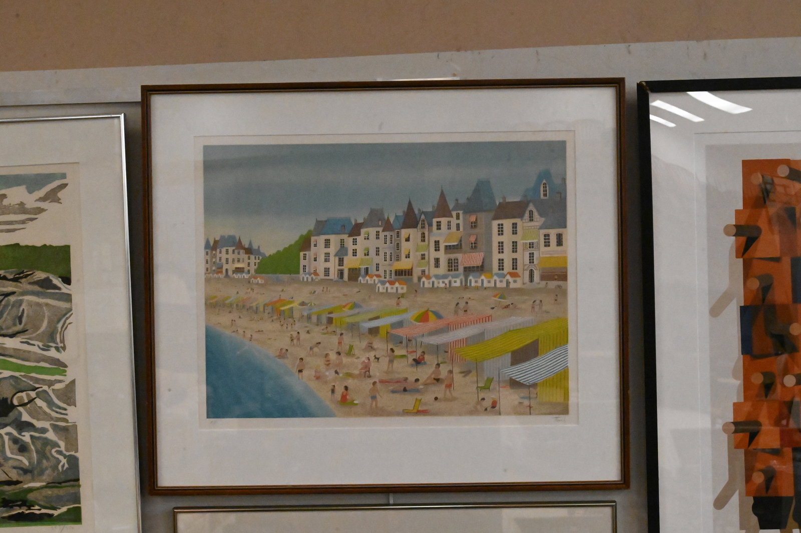 Four Framed Harbor Scene Lithographs - 2