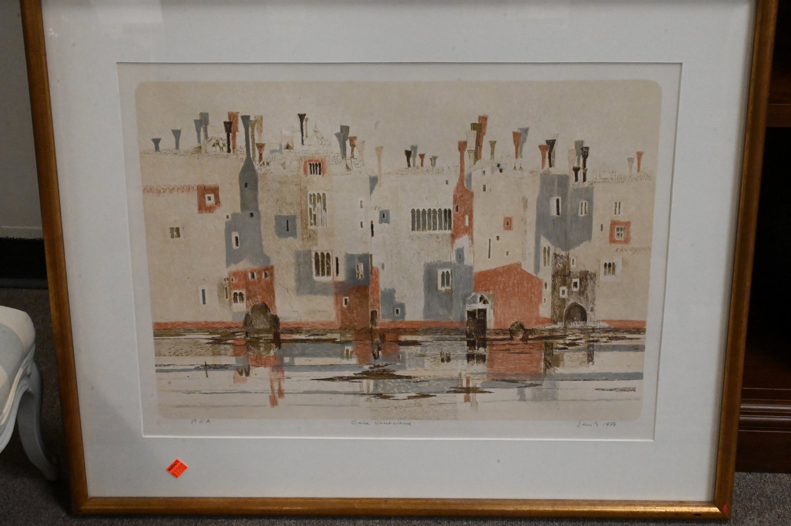 Four Framed Harbor Scene Lithographs - 4