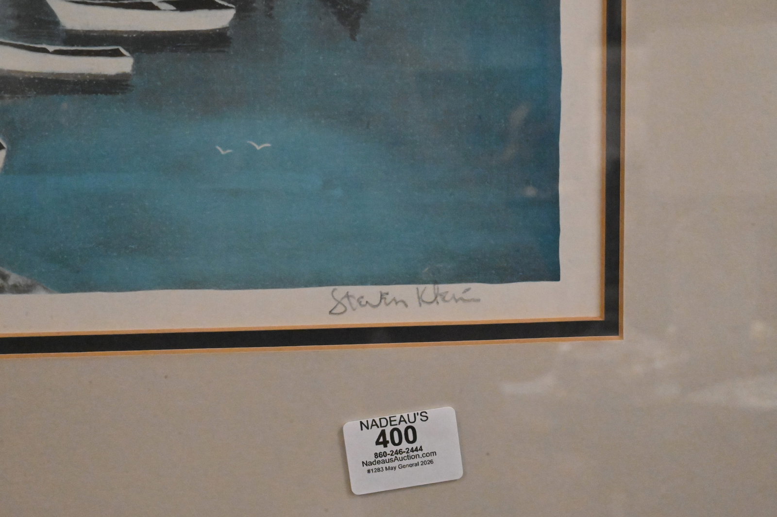 Four Framed Harbor Scene Lithographs - 7