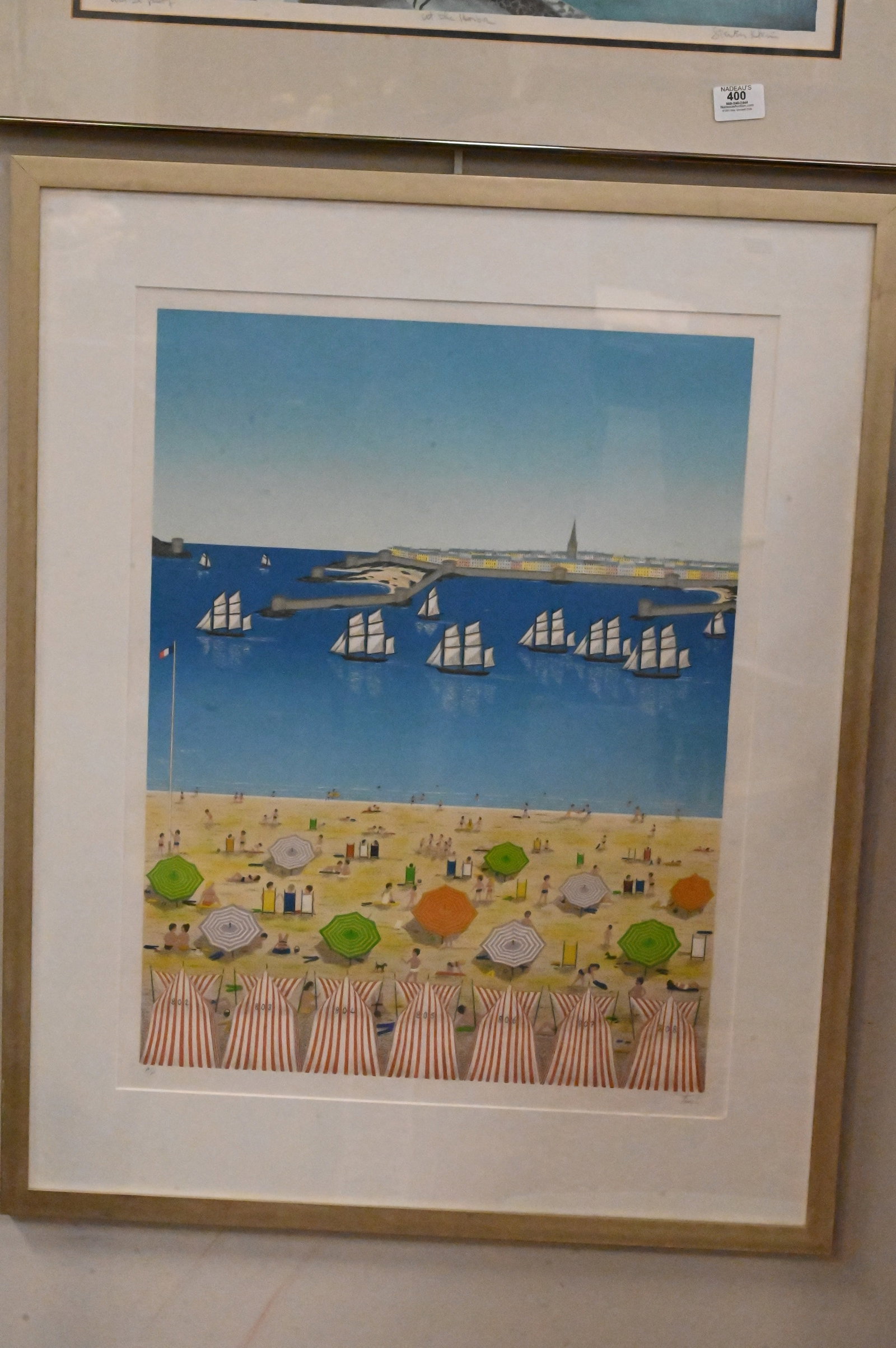 Four Framed Harbor Scene Lithographs - 8
