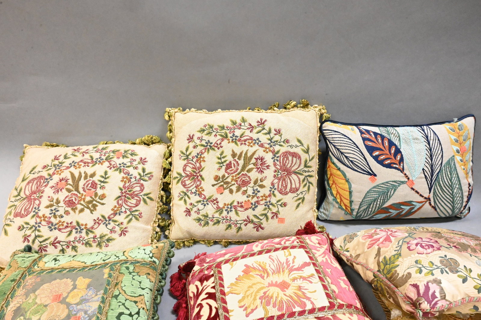 10 Decorative Needle Work Throw Pillows - 5