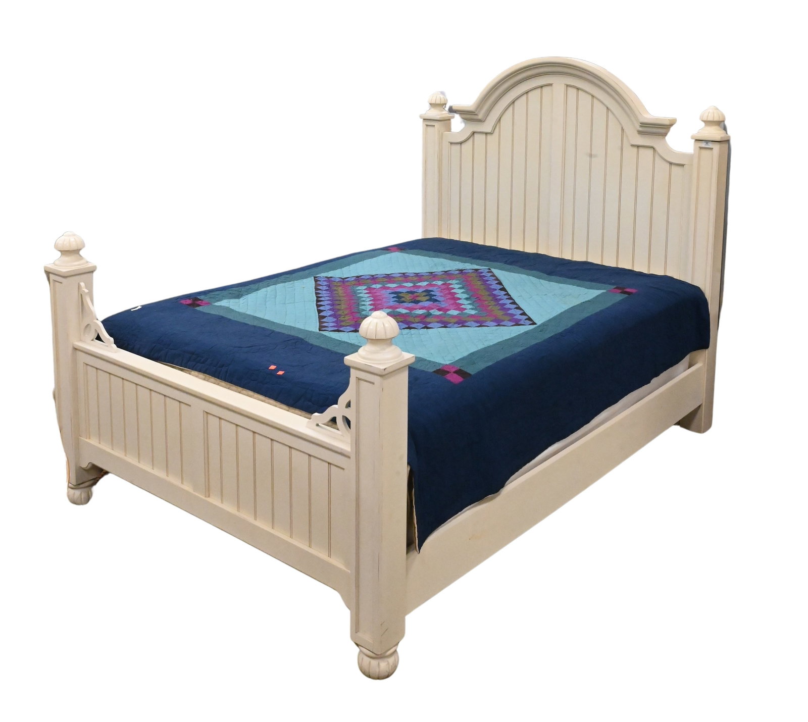 Queen Size Contemporary Bed Frame: Queen Size Contemporary Bed Frame height 66 inches, length 91 inches, width 65 inches From the Estate of Robyn Gebroe, West Orange, NJ
