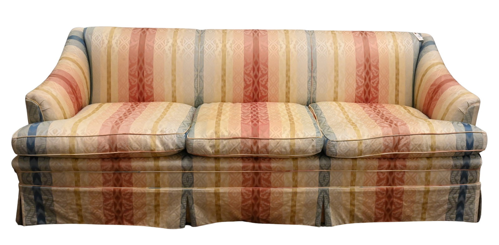 Custom Upholstered Sofa: Custom Upholstered Sofa slight imperfections height 30 1/2 inches, length 84 inches