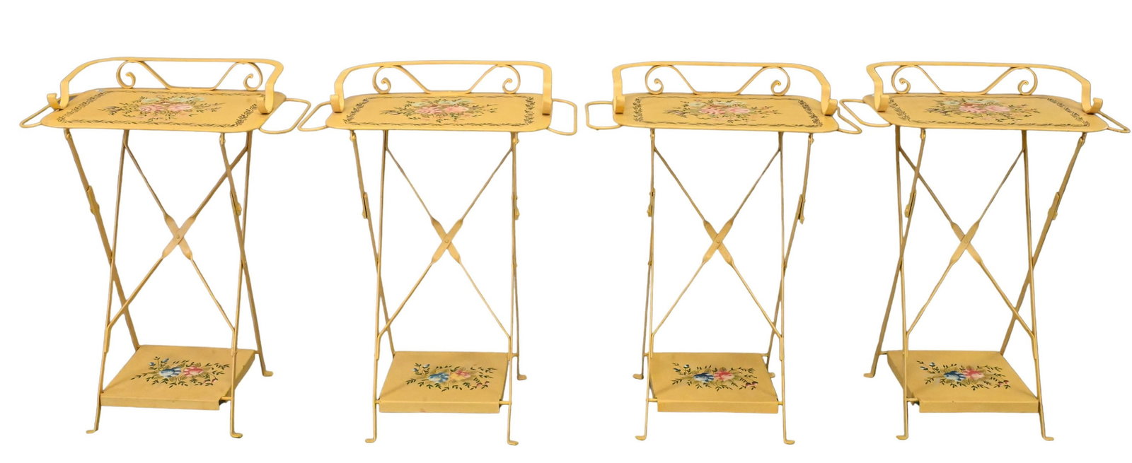 Set of Four Painted Metal Tray Tables (1 of 4)