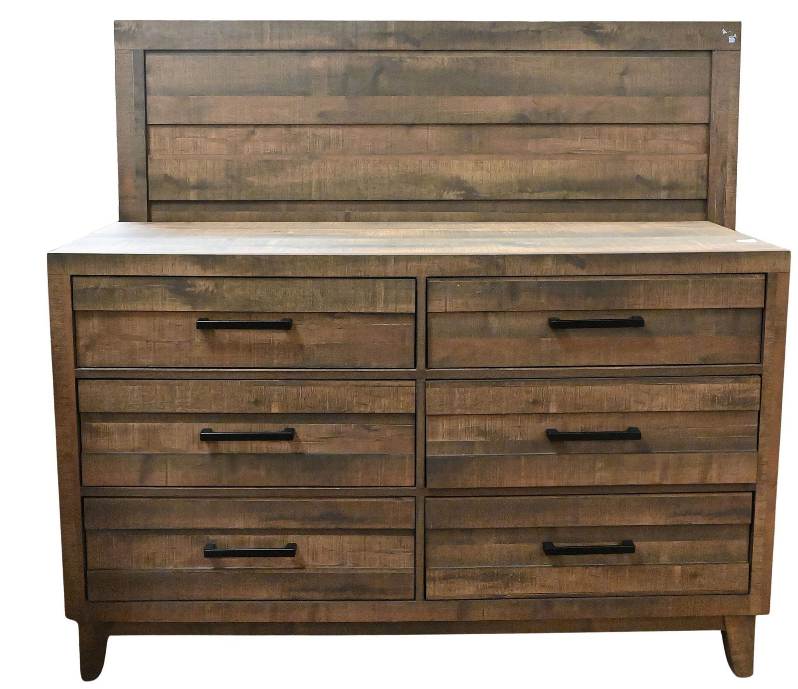 Crown Mark Tacoma Dresser and Queen Size Bed: Crown Mark Tacoma Dresser and Queen Size Bed six drawer dresser having black metal hardware height 37 inches, width 59 inches, depth 16 inches