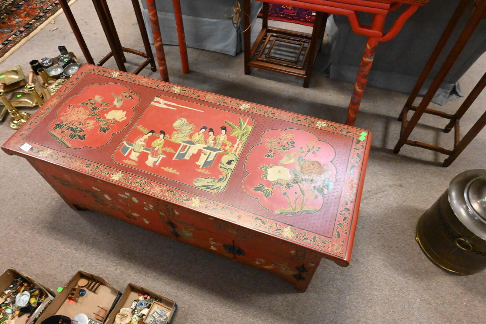 Chinese Red Lacquered Low Table - 3