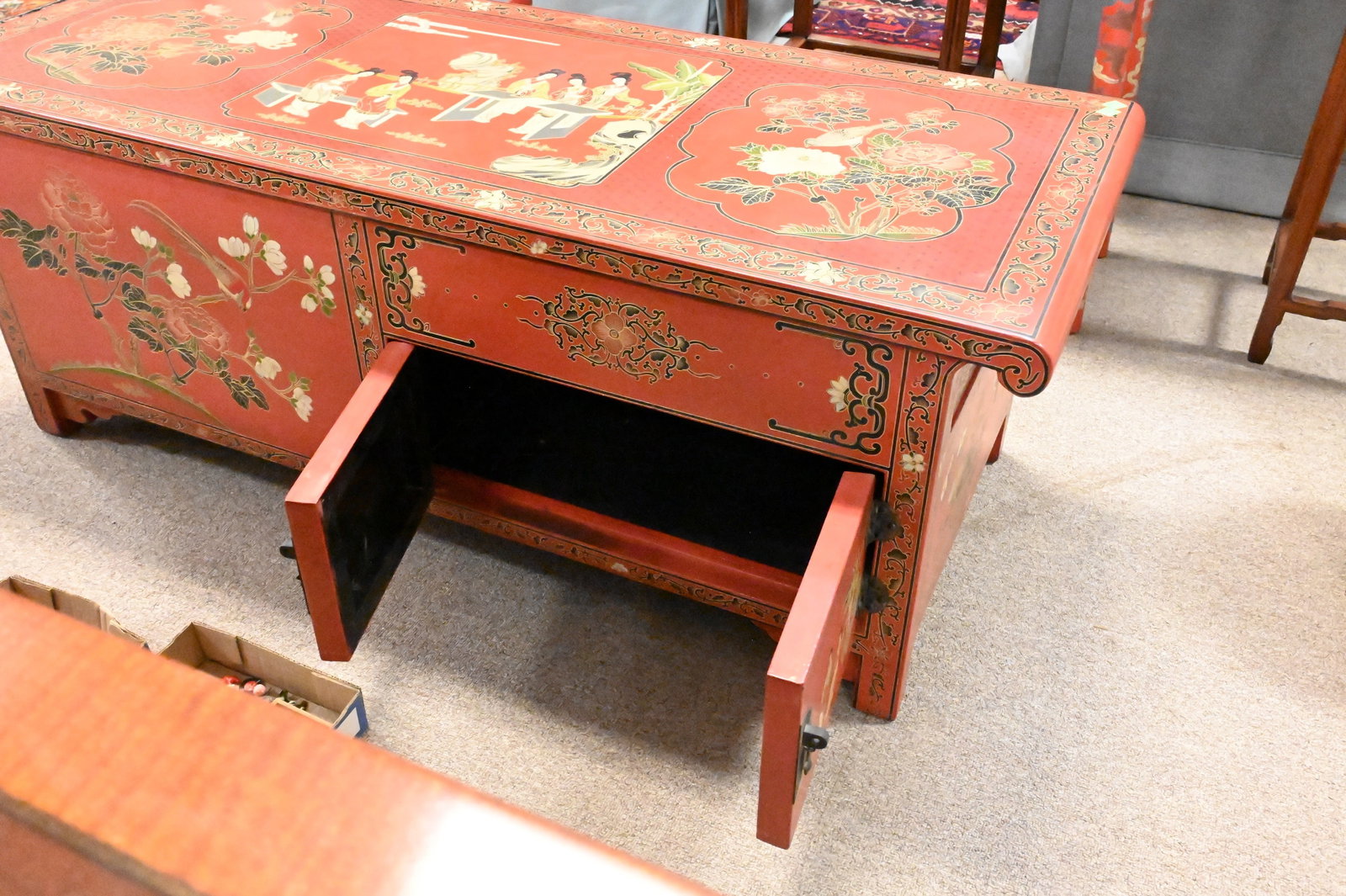 Chinese Red Lacquered Low Table - 4