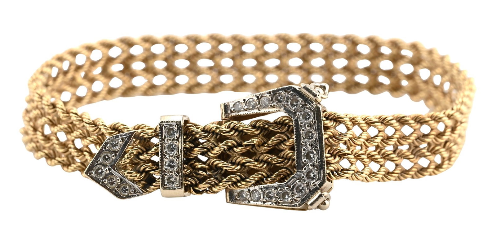14K Yellow and White Gold Diamond Belt Bracelet (1 of 3)