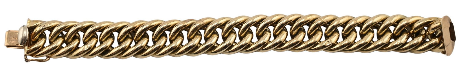 14K Yellow Gold Hollow Curb Link Bracelet (1 of 5)