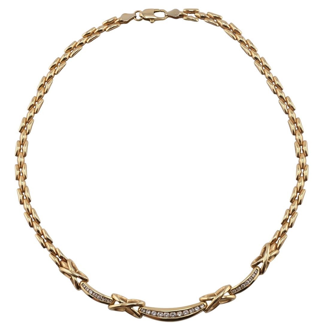 14K Yellow Gold and Diamond Necklace (1 of 6)