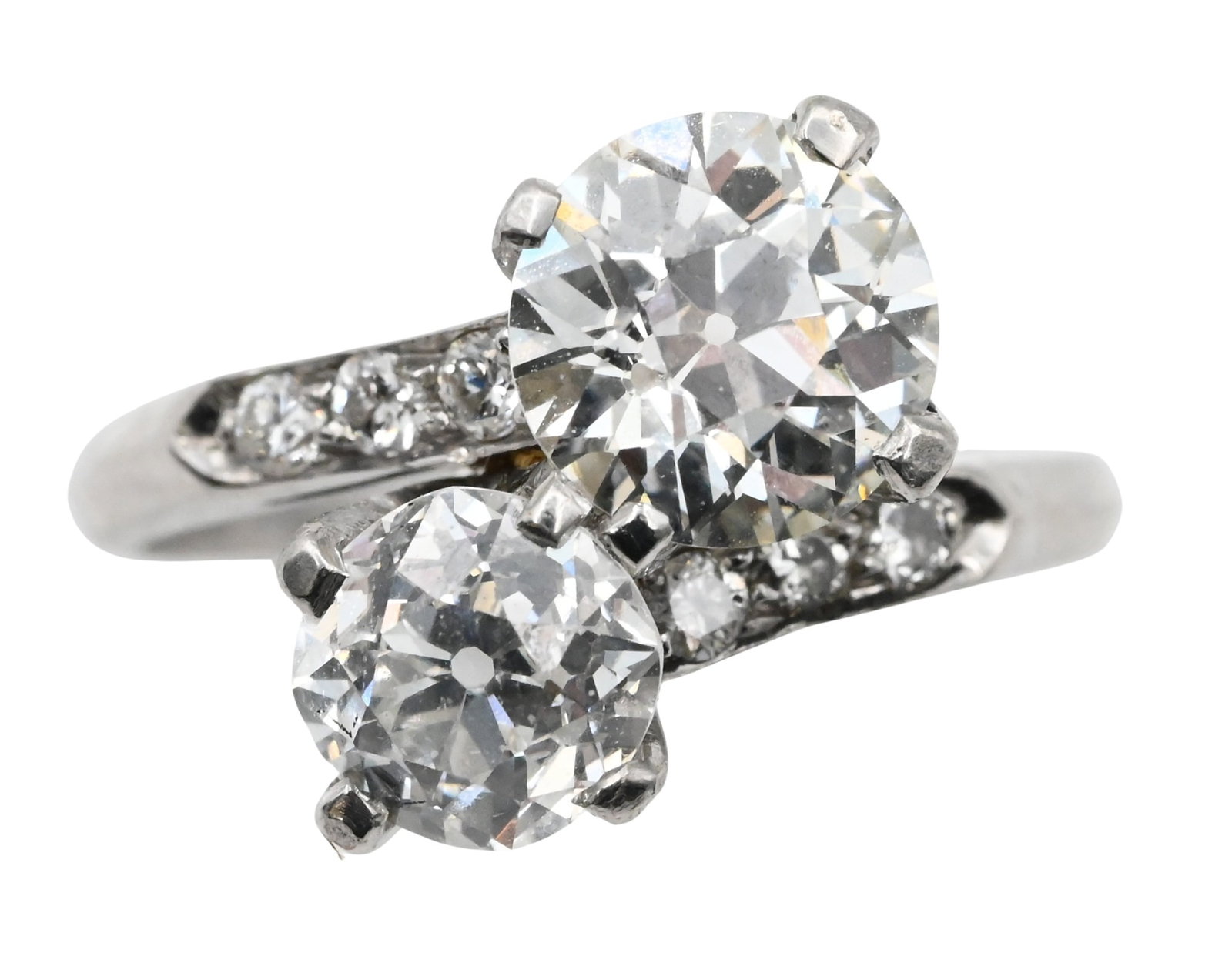 Vintage Platinum Ring Set with 1.06 Ct. and 1.56 Ct. Diamonds (1 of 4)