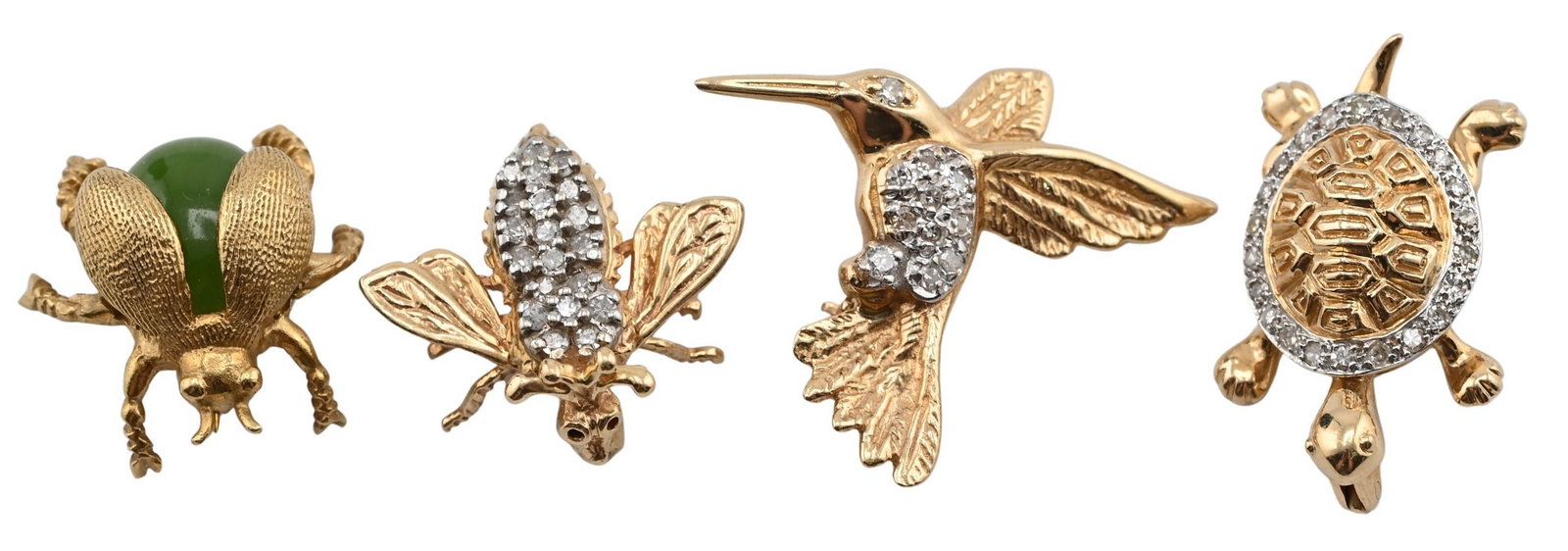 Four 14K Yellow Gold Gem-Set Brooches (1 of 5)