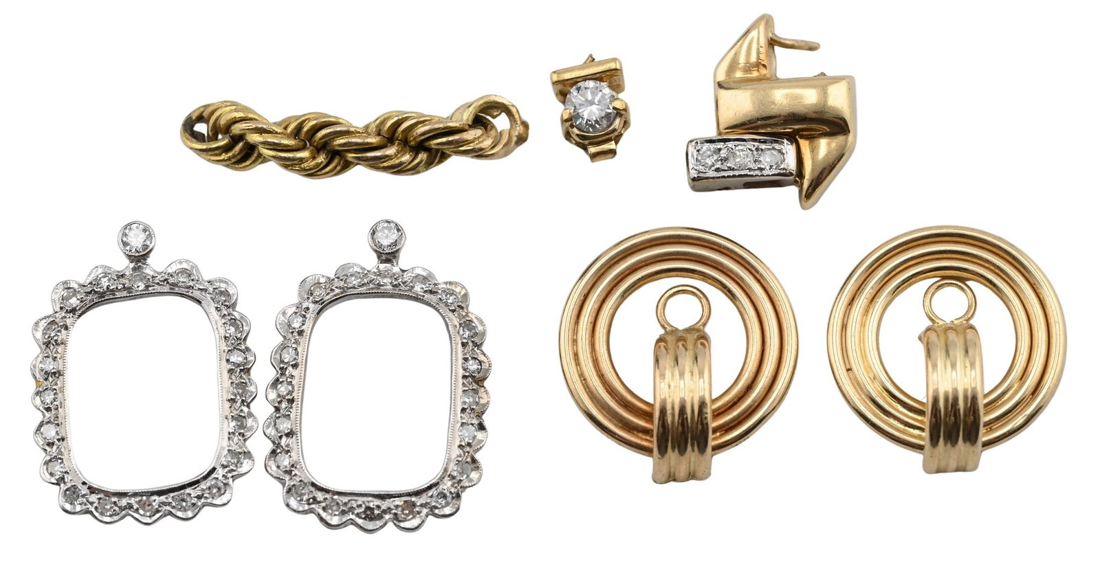 Group of 14K Gold and Diamond Jewelry Findings (1 of 3)